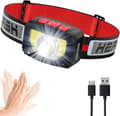 USB Oppladbar LED Hodelykt, Super Sterk 1000 Lumen COB LED 80g Hodelykt Med Bevegelsessensor IPX5 Vanntett