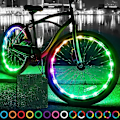 Pikkukuva 1 / 5: LED-pyörän vannevalot, kirkkaat värikkäät polkupyörän valokoristeet Multicolor