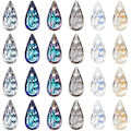 Miniatyrbillede 1 af 5: 24 stk. Dråbeformede Krystaller Charms Facetterede Glasperler Lysekrone Rhinestone Vedhæng Dele Perler Guirlande Hængende Perleforhæng til Bryllup Hjem Bord P