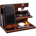 Miniatyrbild 5 av 5: Trädockningsstation för telefon i askträ, nyckelhållare, plånboksställ, klockorganisatör, present till män, fru, pappa, födelsedag, nattduksbord, handväska, far, examen, man