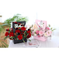 Miniatyrbillede 3 af 4: Gaveposer af kraftpapir til blomsterbuketter, blomsterkasser til arrangementer, emballagepose til blomsterhandlere med håndtag, 23,6 x 11,9 x 34 cm, 5 stk. (grå)