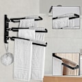 Miniatyrbild 3 av 4: Badrumshandduksstång 2 stänger 180 roterande handduksstänger väggmonterade handduksstänger