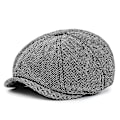 Miniatyrbillede 2 af 4: Sztxj Newsboy Style Flat Cap Peaked Cap Herre Dame Sort Panel Peaky Herringbone Tweed Retro Flat Cap Gatsby Cap