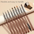 Miniatyrbild 4 av 5: Nagelkonstborstar Set, Nagel Gel Polish Målningsborste Ritpenna, För Manikyr Salong Diy Hemma coffee quantity 9pcs