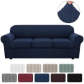 Miniatyrbild 1 av 5: Stretch Vattentät Soffa Överdrag, 1 Del, Spandex, Jacquard Elastisk Soffa Överdrag Med Halkskyddsskum Dark blue 2 Sitzer enlarge
