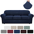 Miniatyrbild 1 av 5: Stretch Vattentät Soffa Överdrag, 1 Del, Spandex, Jacquard Elastisk Soffa Överdrag Med Halkskyddsskum Dark blue 3 Sitzer  enlarge