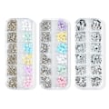 Miniatyrbild 1 av 5: Nagelkonst Pärla Platt Botten Pärla Nagel Charm Guld Silver Vit Halvrund Nagelkonst Tillbehör Nagel Diamant Mix style3