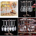 Miniatyrbild 5 av 5: 2-pack Scrollwork Vinglasställ med 6 krokar, Metall Stämware Hållare Stativ Fristående Vinglas Hållare Displayställ för Bordsskiva, Bar Bänkskiva,