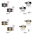 Miniatyrbillede 3 af 4: Vinstativ Væghængt Sammenklappeligt Vinflaskeholder Organizer Display Til Hjemmekøkken Barindretning 2 stk Style 4