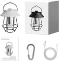 Miniatyrbilde 4 av 5: LED Vintage Oppladbare Barebones Lykter, Retro Bærbare Vanntette Campinglykter i Metall med 3 Dimmebare Kontrollmoduser WHITE