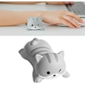 Miniatyrbild 4 av 5: Tangentbord handledsstöd 10 x 6,5 cm liten PU tecknat djur trötthet lindring musmatta ergonomiskt handledsstöd för dator laptop tangentbord (grå katt)