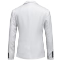 Pikkukuva 2 / 5: Miesten business casual -tyylinen yksinappinen lovikauluksinen yksivärinen bleiseri White 4XL