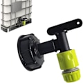Miniatyrbillede 1 af 5: 1000l Plasttankhane med haveslangekobling, IBC tankhaneadapter, 3/4 tommer gevindkobling