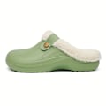 Miniatyrbillede 2 af 8: Hyggelige Vandtætte Hjemmesko Anti-skrid Slip-on Sko Indendørs Til Mænd Vinter Sko Fuzz-forede Træsko green EU39 40
