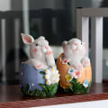 Miniatyrbillede 3 af 5: 2 stk. Påskeharepynt Påskepynt Havestatue