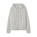 Miniatyrbilde 1 av 5: Hettegenser med glidelås foran, lommer, ensfarget, høst, avslappet, løs yttertøy 2XL Creamy-white