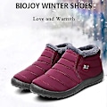 Miniatyrbild 2 av 8: Vinterstövlar Vinter Snöstövlar för Män och Kvinnor Pälsfoder Vattentäta Slip On Utomhus Varma Ankelstövlar Red EU 41