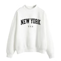 Miniatyrbillede 1 af 5: Dame Letter Print Langærmet Sweatshirt Toppe Pullovers White L