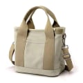 Miniatyrbillede 1 af 5: Canvas tote taske til kvinder, canvas håndtaske med flere indvendige lommer, lynlåslukning med vedhæng, ensfarvet Crossbody Khaki