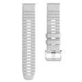 Miniatyrbild 2 av 2: Klockarmband för Garmin Forerunner 965/955/945/935 Mjukt Silikonarmband Armband med Silverspänne White