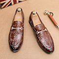 Miniatyrbilde 4 av 5: Klassiske, moderne, formelle Oxford-sko for menn med snøring, sko i skinn, fritidssko a7755 Brown EU 41