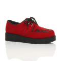 Miniatyrbild 1 av 5: Dam Platform Wedge Lace Up Goth Punk Creepers Skor Stövlar 38