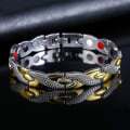 Miniatyrbillede 2 af 5: Aftageligt Elegant Magnetarmbånd i Legering til Mænd mod Gigt Smerter og Karpaltunnelsyndrom Golde Silver