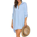 Miniatyrbilde 2 av 5: Badedrakt Cover Up Skjorte Bikini Strandklær for Kvinner Blue 2XL