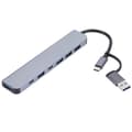 Miniatyrbilde 1 av 8: USB C Hub USB 3.0 Type-C Splitter 7 in 2