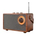 Retro FM-radio, bärbar trådlös träradio, bashögtalare, handsfree MP3-spelare, stöder USB/TF-kort