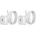 2-pack snabbladdare, 20W USB-C strömadapter + 2m kabel, vit 2-Pack USB-C