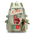 Miniatyrbild 1 av 4: CR7 ryggsäck i canvas student skolväska för män och kvinnor axelväska 10