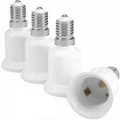 Sockeladapter - E14 till E27 sockelomvandlare - E27 lamphållaradapter för halogen- och LED-lampor 4 st