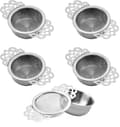 Miniatyrbilde 1 av 5: 5 stk teball tesil, 304 rustfritt stål finmasket tefilter, teinfuser med håndtak tediffuser Silver