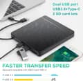 Miniatyrbillede 3 af 5: Eksternt CD DVD-drev til Windows 11 10 bærbar computer, USB 3.0 og Type-C bærbart CD DVD +/-RW ROM-drev B