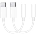 2x Adapter USB-C till 3,5mm Vit Vit one size