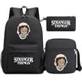 Stranger Things Ryggsäck 3-Dels Set Student Skolväska Canvasväska 16 3PCS/Set 16