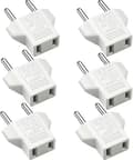 US til EU Adapter, [6-pakning] 2-pin CN Kina US til 2-pin EU