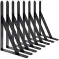 Set med 8 triangulära hyllkonsoler 200 x 120 mm i svart stål - lastkapacitet 30 kg