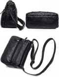 Miniatyrbild 2 av 5: Mjuka och smidiga handväskor, axelväskor, crossbody-väskor och messenger-väskor i PU-läder för kvinnor Black T1