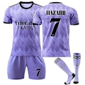 Miniatyrbild 1 av 2: Hazard #7 Tröja Galacticos Real Madrid 22/23 Fotbollströja Set Kids 20(110-120CM)