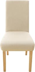 2 Stykker, (hvid), Træ Stretch Microfiber Jacquard Stolebetræk til
