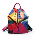 Sød farverig patchwork kvinderygsæk mode cool bogtaske pige