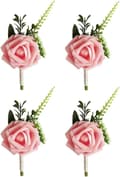 4 st Bröllopsboutonniere för män Bröllopsblomma Boutonniere Ros B