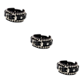 Miniatyrbild 3 av 5: 1/2/3/5 PU Läderarmband Justerbar Wrap Cuff Nit för Black 24.5 x 3.2cm 3Set