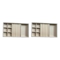 Miniatyrbild 1 av 5: 1/2/3/5 Stapelbar smyckesbricka Multipurpose Portable Velvet för Beige 3 in 1 2Set