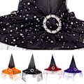Miniatyrbild 5 av 5: Blended Halloween Witch Hat - Festtillbehör för Halloween black