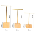 Miniatyrbild 5 av 5: 1/2/3 metall smycken T-Shape örhängen Display Rack Stativ Gold 4 x 4 x 14cm 1Set