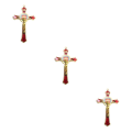 Miniatyrbild 2 av 5: 1/2/3/5 Zinklegering Väggkrucifix Cross Jesus Statue Staty Red 12x7cm 3Set