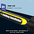 Miniatyrbild 3 av 5: Folding Handlebar Racing För Cykelskoter Flat Handle Bar Yellow 660mm